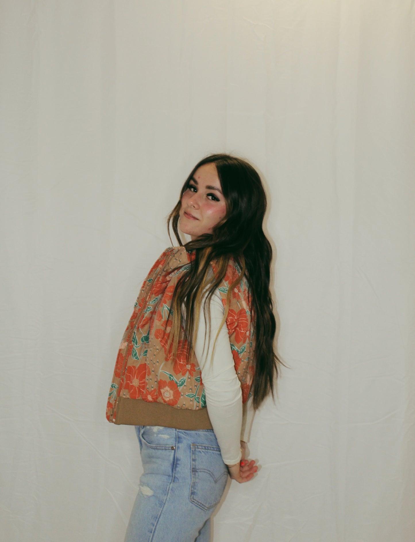 Floral Puffer Vest