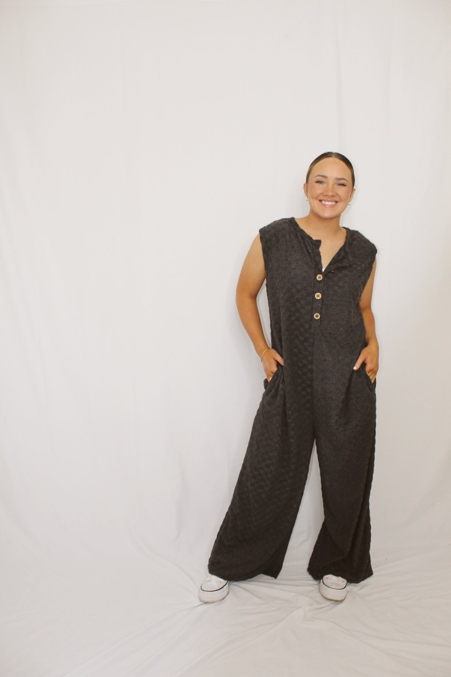 Belle Brushed Checkered Jumpsuit