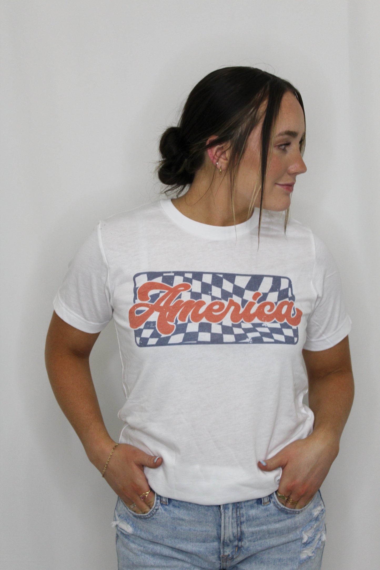 America Checkered Tee