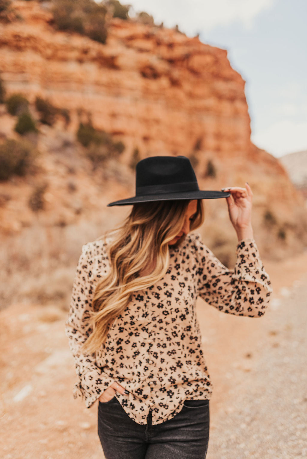 Black Flat Brim Hat