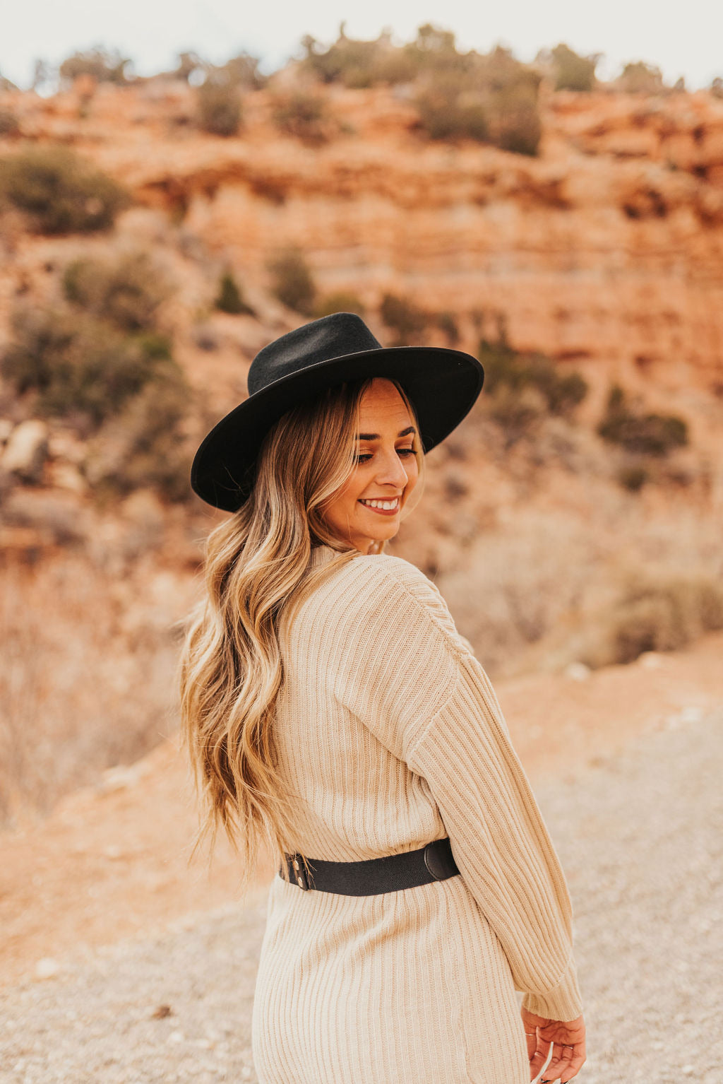 Black Flat Brim Hat