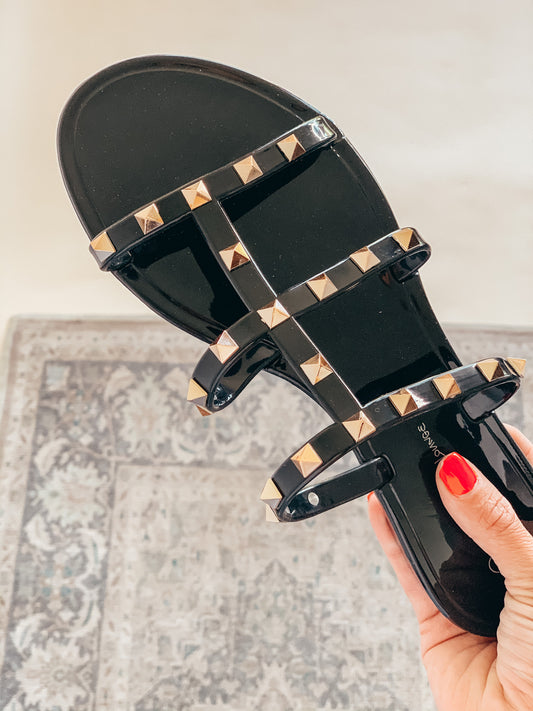 Black Stud Sandals