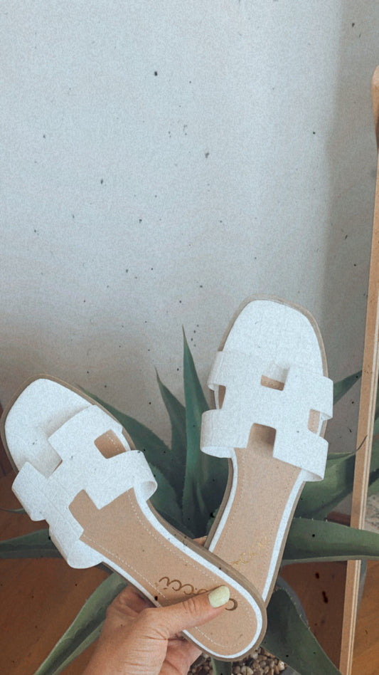 White Cutout Sandal