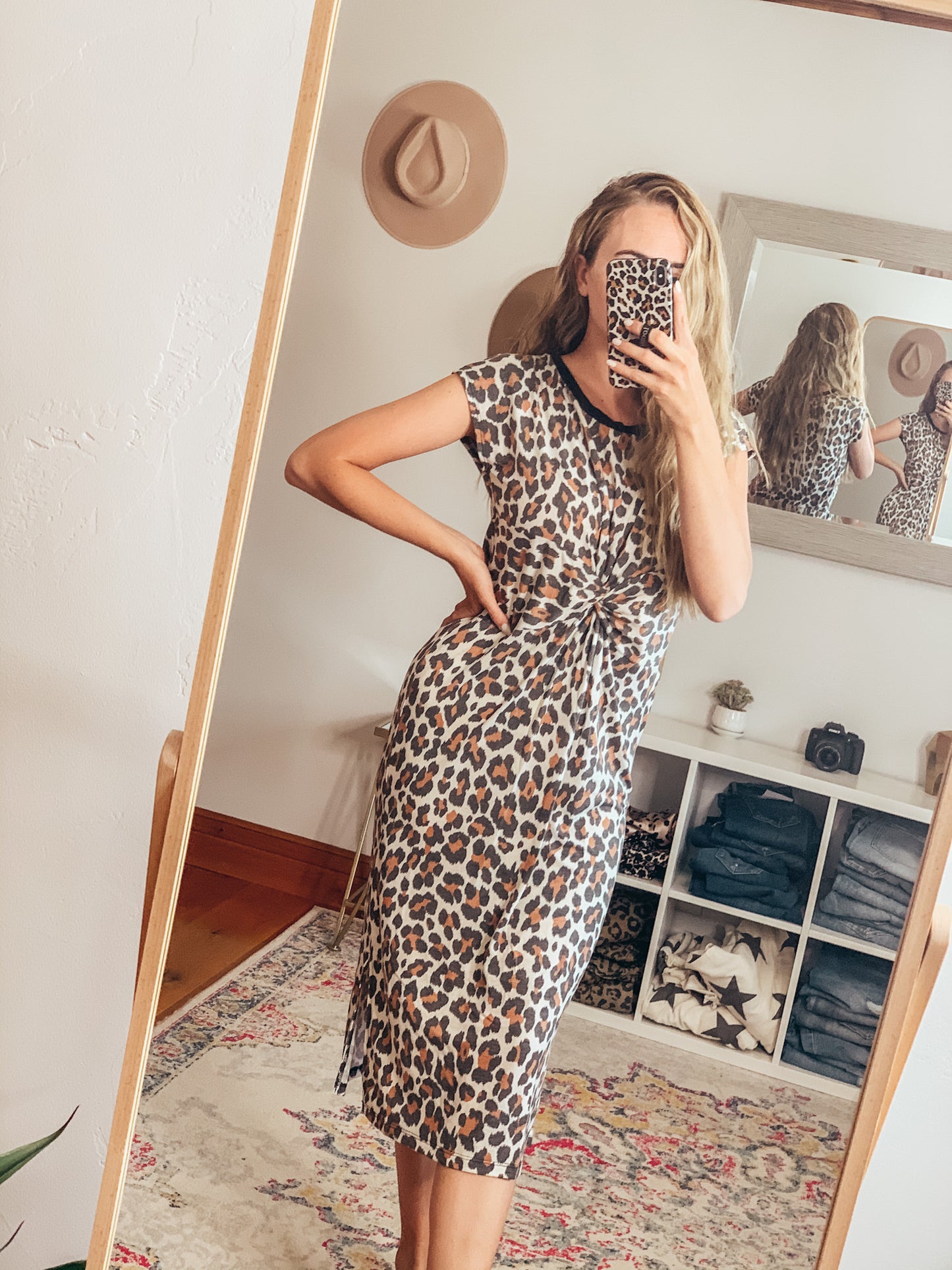 Twist Front Leopard Dress