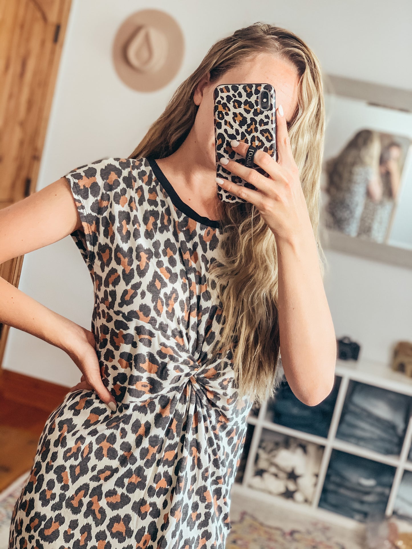 Twist Front Leopard Dress