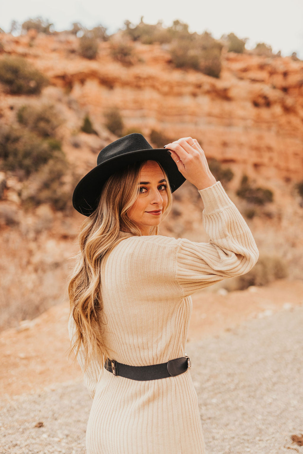 Black Flat Brim Hat